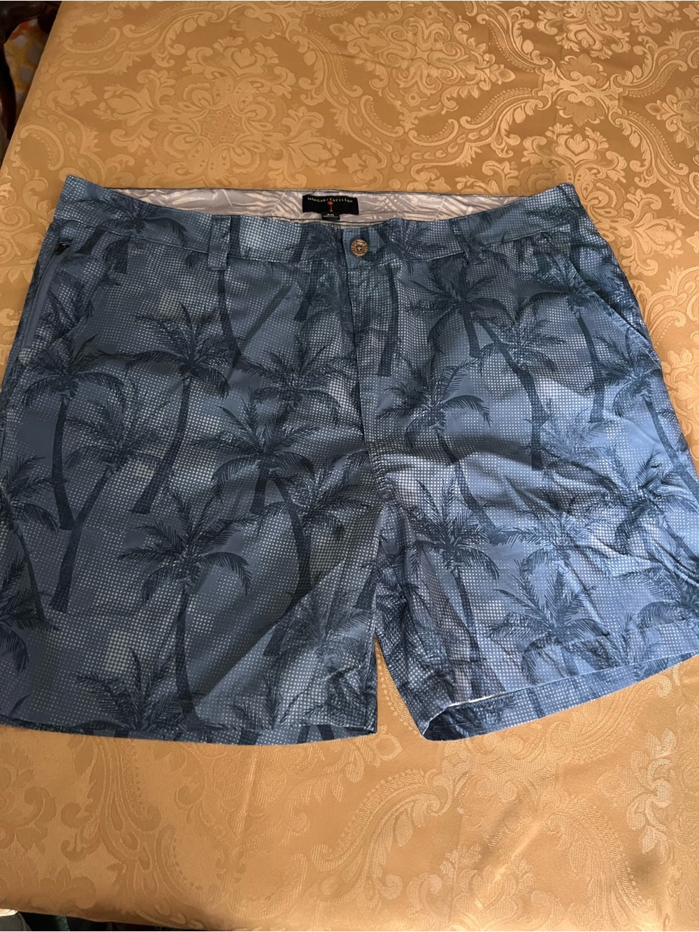 Men’s 40 Margaritaville Shorts 5 Pockets  Palm Trees Blue Tropical